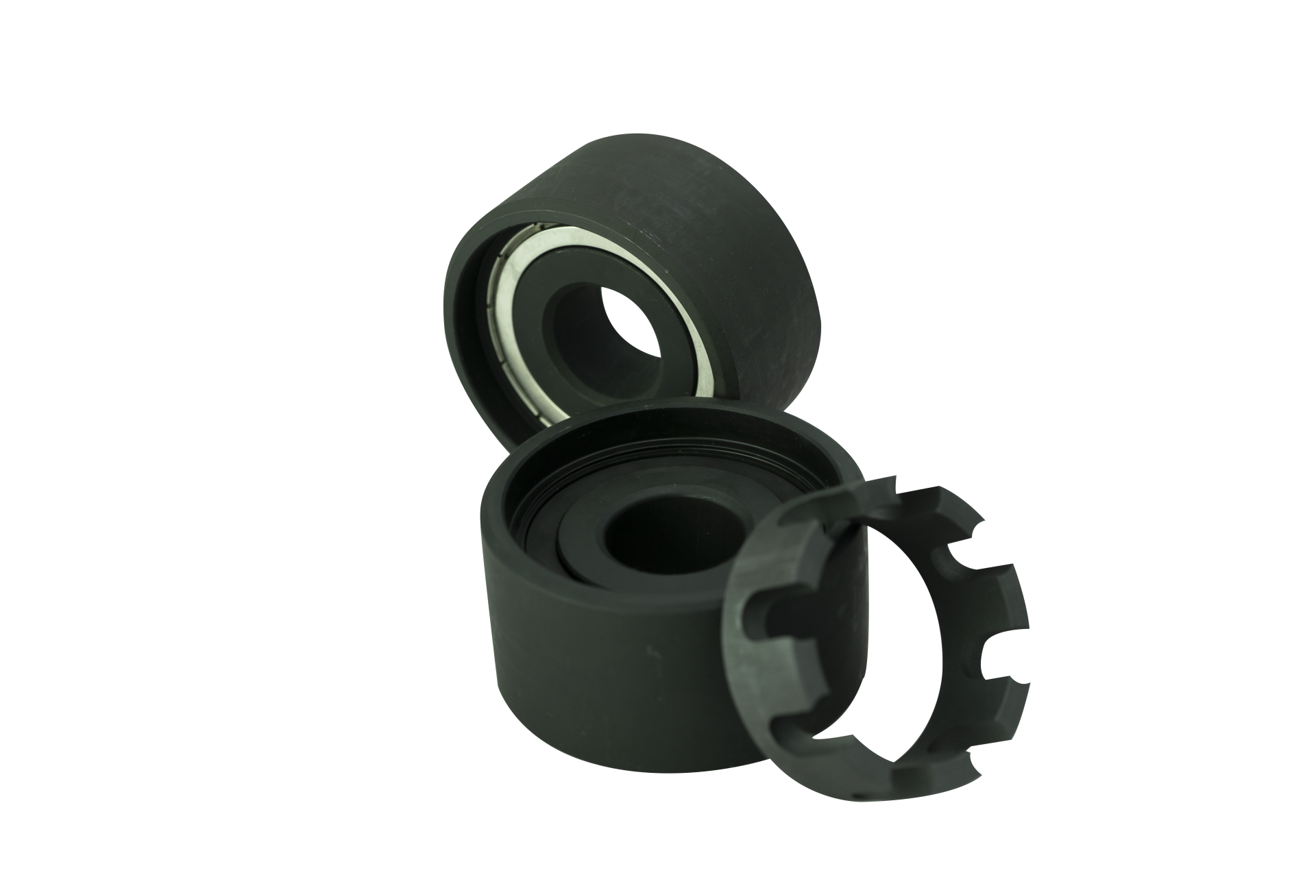 Waelz bearing roller with graphite cage