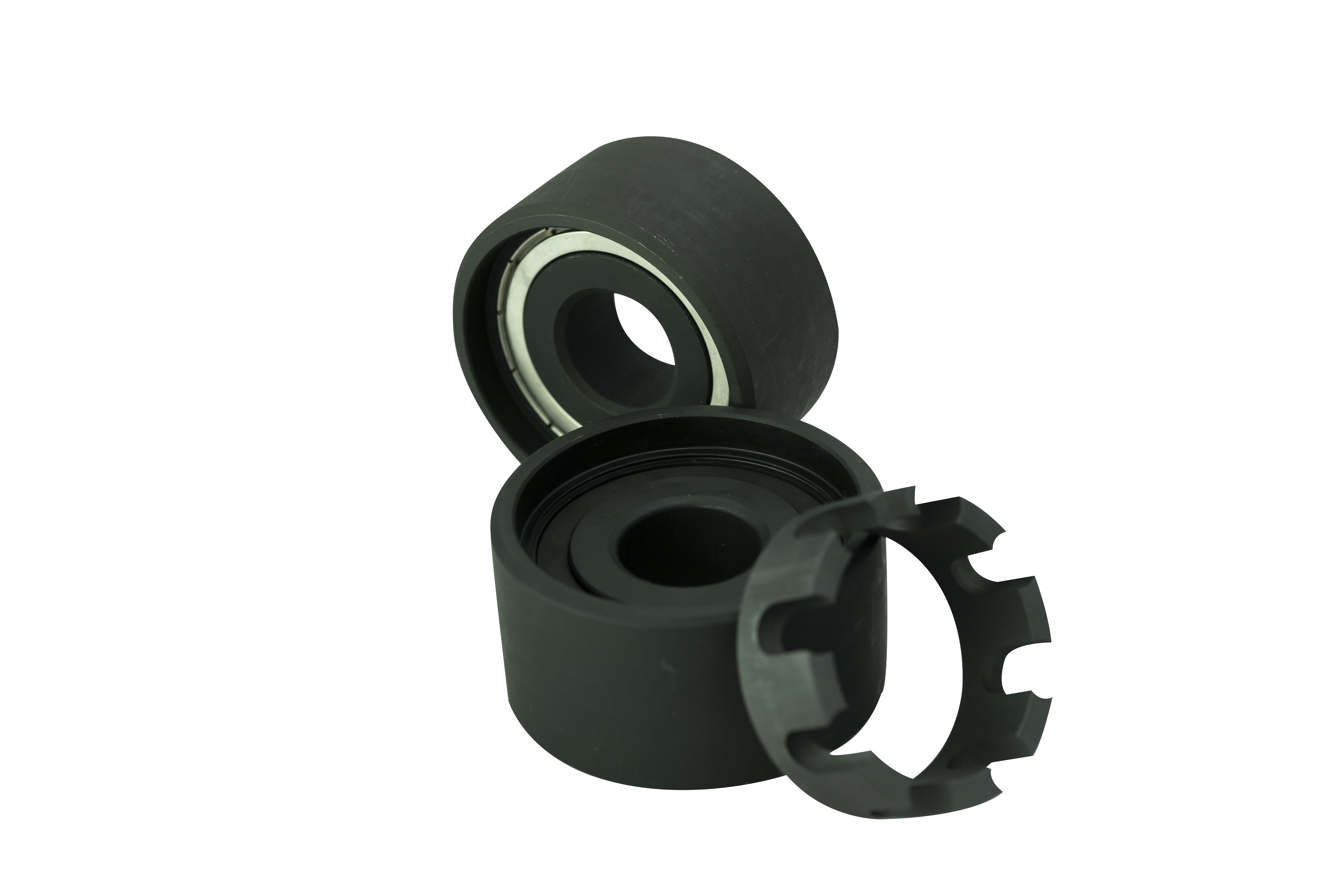 Waelz bearing roller with graphite cage